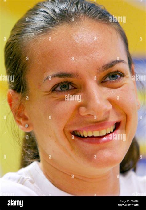 Yelena Isinbayeva Of Russia Pole Vault World Champion And World Record Holder Laughs During A