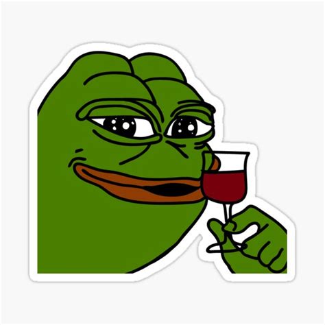 Hq Pepe Drinking Wine Sticker For Sale By Gbengraff Redbubble