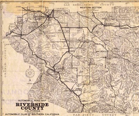 Riverside County Circa 1950 Map