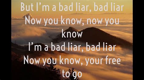 Bad Liar By Imagine Dragons Lyrics Youtube