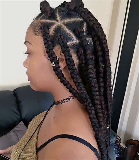 Two big cornrows braids cornrows are extremely popular braided hairstyles for african americans. Pin by B R I N C E S S 🅱️💫 on Braids | Hair styles, Box ...