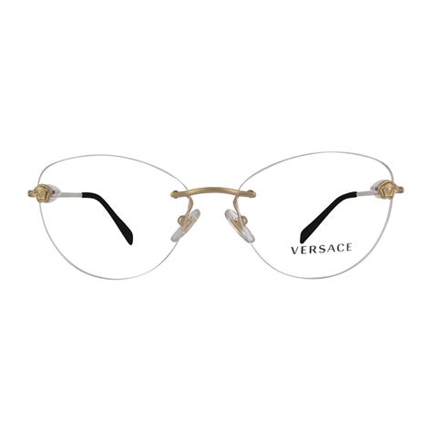 versace ve1248 b 1410 gold rimless eyeglasses see my glasses