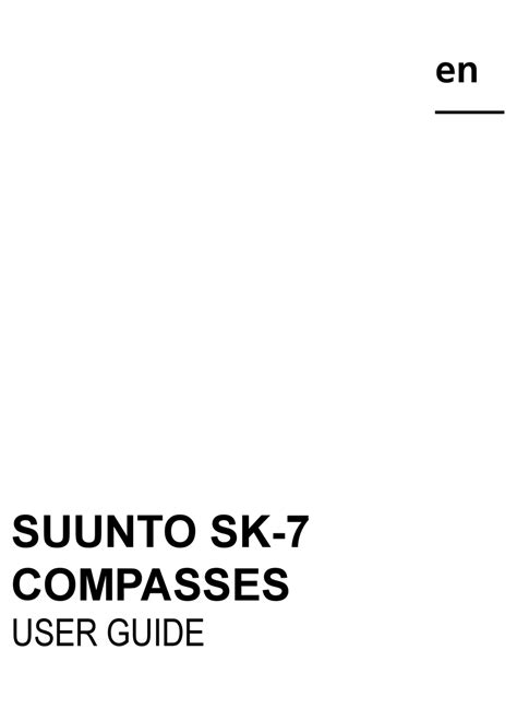 Suunto Sk 7 User Manual Pdf Download Manualslib