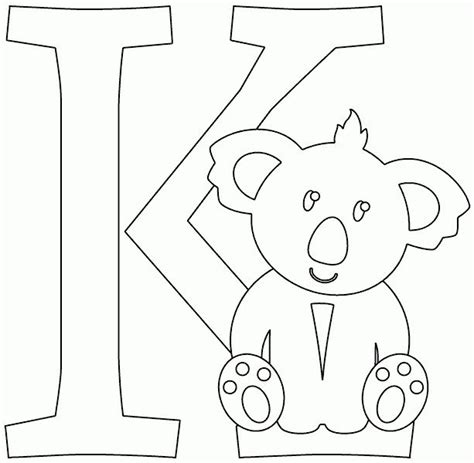 K Is For Koala Coloring Page Abc Coloring