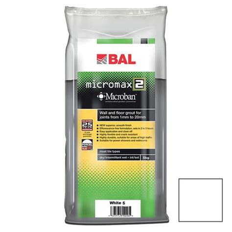Bal tile grout & silicones at tile fix direct. BAL Micromax 2 Tile Grout White - 5kg