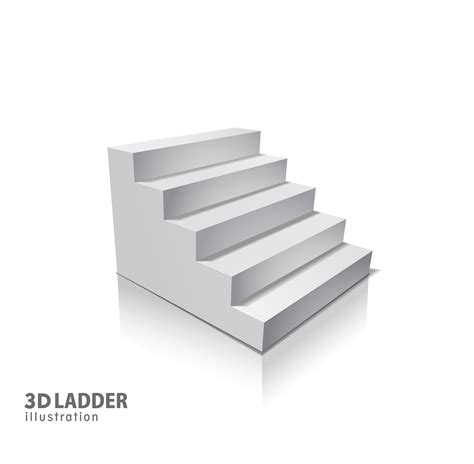 Design Elements White Stairs Realistic Illustration Design With Shadow