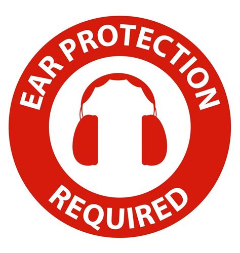 Danger Ear Protection Required Sign On White Background 5437568 Vector