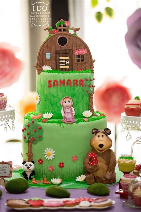 Cake From A Masha And The Bear Birthday Party On Karas Party Ideas 6 Bear