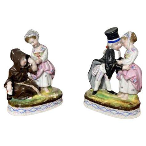 pair of antique continental porcelain figures for sale at 1stdibs