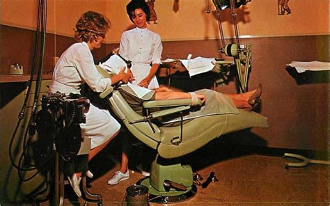 Dental Chair And Technicians In The S S Repro Postcard Topics People Other