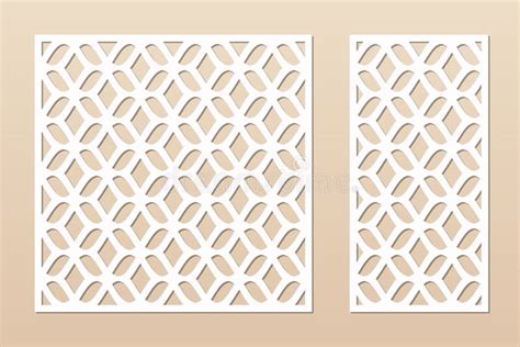 Laser Cut Panel Set Vector Template With Abstract Geometric Pattern