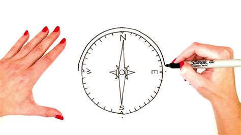 How To Draw A Compass Step By Step Compass Drawing Easy Super Easy