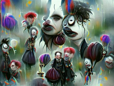 Goth Clowns Trending On Artstation Tim Burton Nightcafe