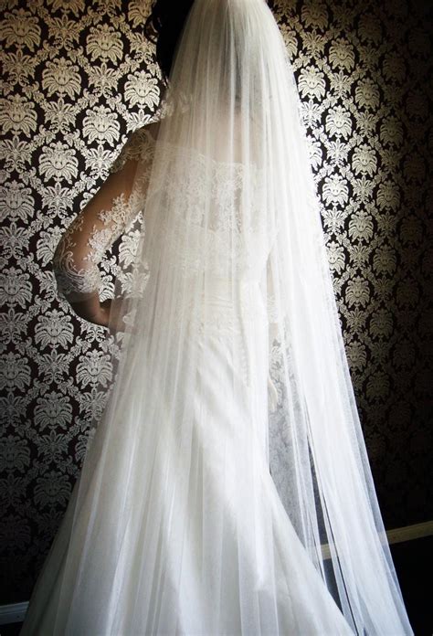 Luxury Widest Silk Tulle Soft Silk Cathedral Length Veil 145 Wide Silk