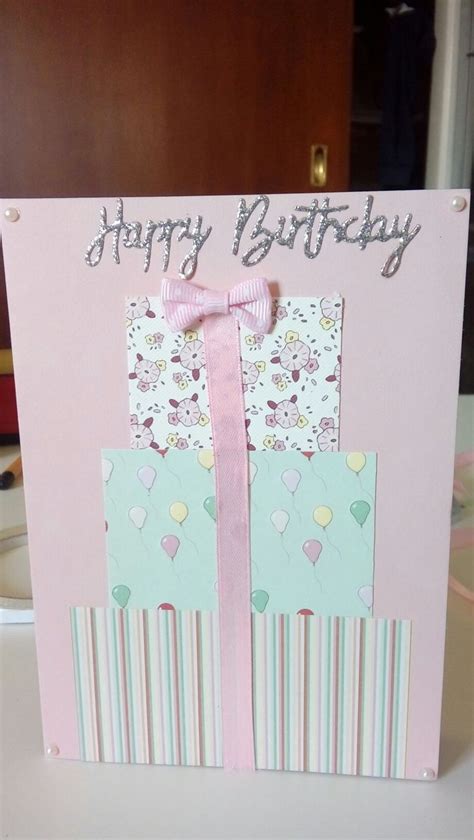 Birthday Cake Card Birthday Cake Card Cake Card Handmade Crafts