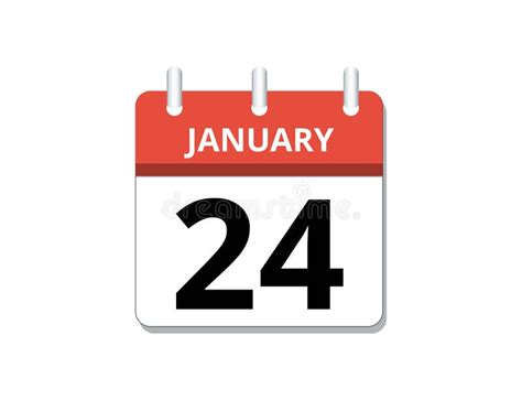 January 24th Calendar Icon Vector Concept Of Schedule Business And