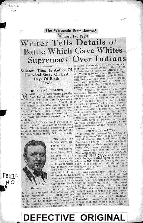 Writer Tells Details Of Battle Which Gave Whites Supremacy Over Indians