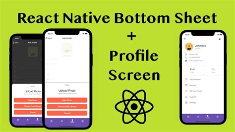 React native is a great framework to develop mobile apps for ios and android with the help of javascript. React Native Bottom Sheet Tutorial with Profile Screen ...