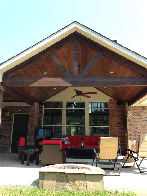 Covered Patioa Framestained Cedar Beams Patio Roof Patio Addition