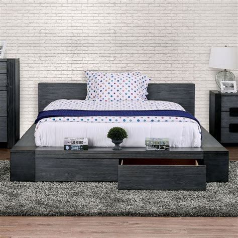 Furniture Of America Foa Janeiro Cm7629gy Ek Bed Rustic King Platform