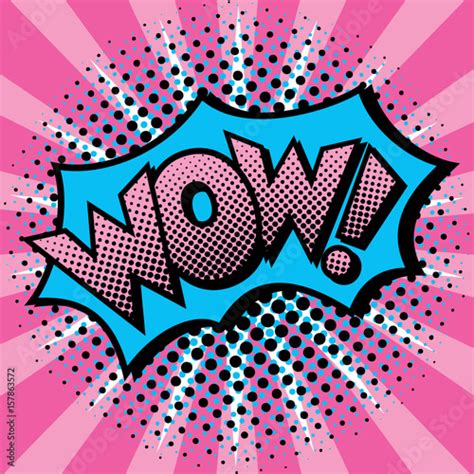 Pop Art Wow Text Design Stock Vector Adobe Stock