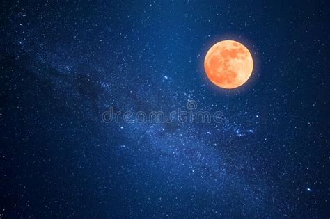 Full Moon And Stars Stock Image Image Of Nature Heaven 211663285