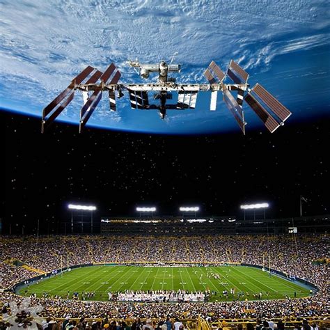 The International Space Station And Lambeau Field An Infographic To