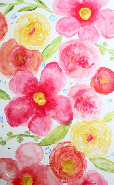 Draw bright red carnations starting with a sketch and two basic tones. Beginner Floral Watercolor Painting | Watercolor paintings ...