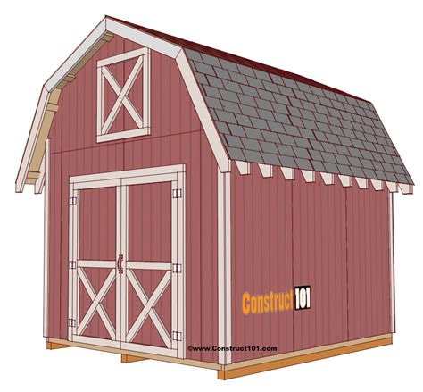 Shed Plans 10x12 Gambrel Shed Construct101