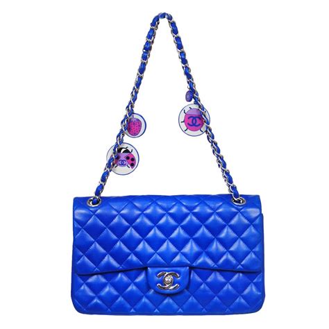 Chanel Cobalt Blue Lambskin Flap Bag At 1stdibs