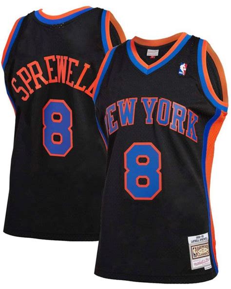 Mitchell And Ness Felt Latrell Sprewell Black New York Knicks 1998 99