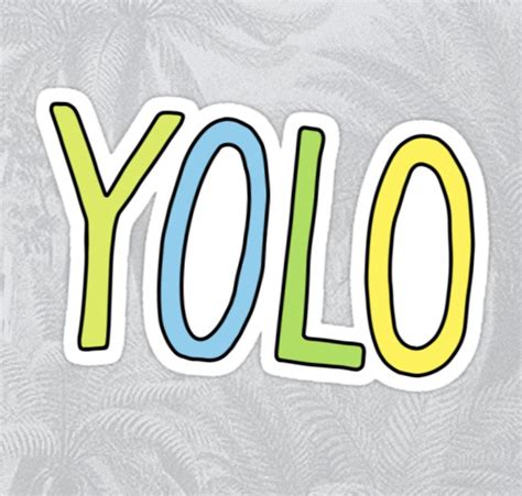 Yolo You Only Live Once Yellow Green Blue Text Sticker By Mhea