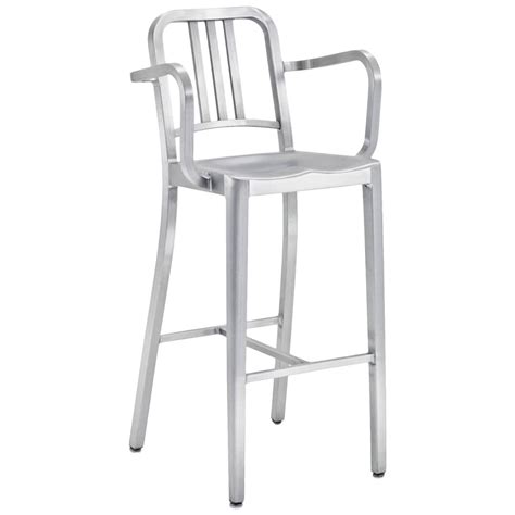 Emeco Navy Barstool In Brushed Aluminum And Ash By Us Navy For Sale At