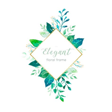 Elegant Leaves Frame Free Vector