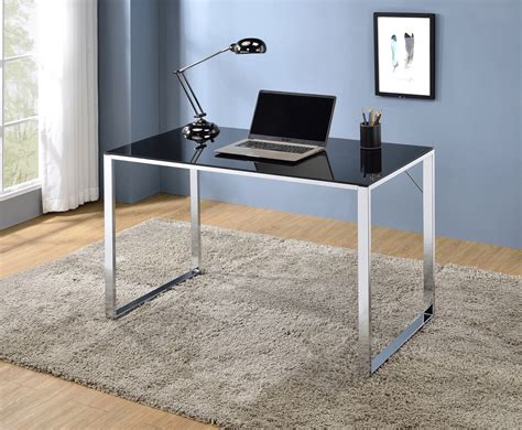 Ariah Home And Office Workstation Computer Desk Chrome Metal Frame