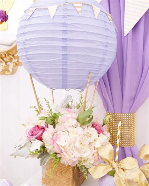 Kara S Party Ideas Purple Gold Hot Air Balloon Baby Shower Kara S