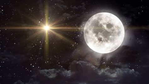 To the stars who listen—. Beautiful Moon Shine With Stars And Clouds. Looped Animation. HD 1080. Stock Footage Video ...