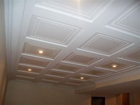 Drop ceiling covered with inncov decor panels. Drop Ceiling Tiles - easy to get to wires and plumbing ...