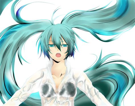 Aqua Eyes Aqua Hair Bra Close Hatsune Miku See Through Twintails Underwear Vocaloid White