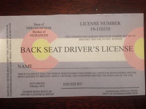 Backseat Drivers License Personalized By Spontaneousideas On Etsy