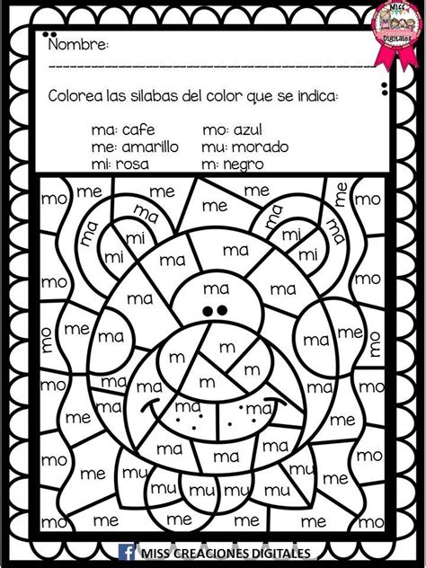 Actividades para preescolar, ciudad de méxico. Colorea y descubre el dibujo con sílabas, letras y números ...
