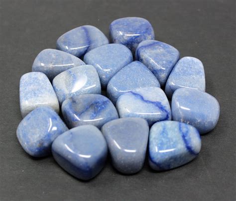 Blue Quartz Tumbled Stones Choose How Many Pieces A Grade Tumbled
