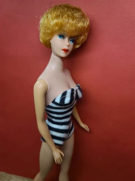 Vintage Early Blonde Bubble Cut Barbie Doll Wonderful Combed Down Bangs Picclick