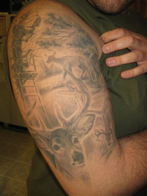 Deer Hunting Half Sleeve Tattoos
