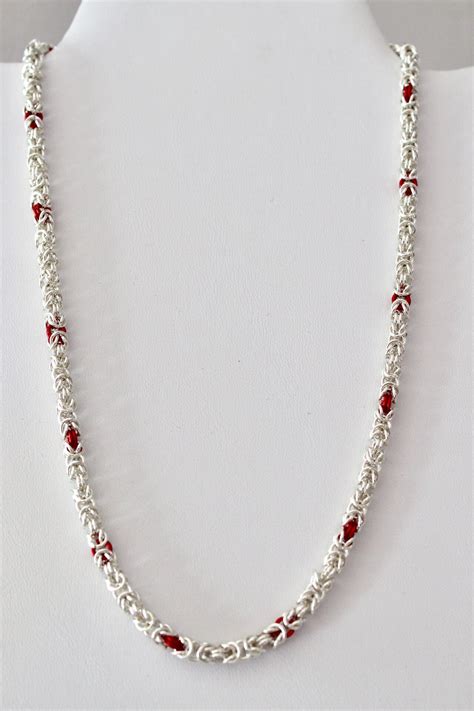 Byzantine Chain Mail Necklace Sterling Silver Handmade Etsy