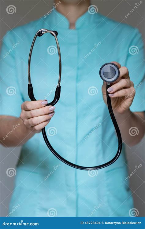 Female Doctor With Stethoscope Stock Photo Image Of Examine Care