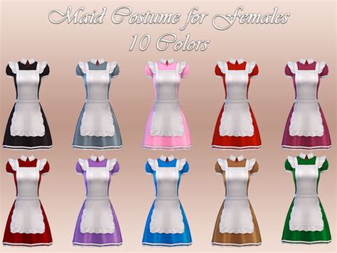 Notegain Maid Costume New Mesh • Sims 4 Downloads