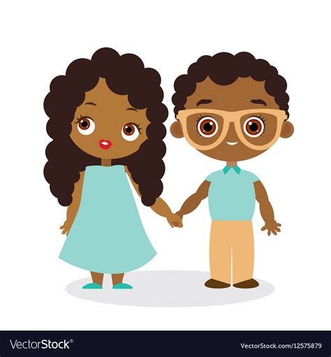 African American Girl And Young African American Vector Image