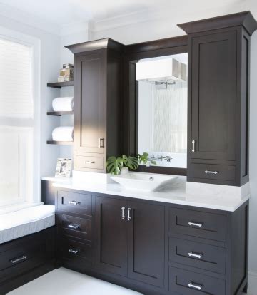 Painting bathroom cabinets is a great way to renew their look without replacement. Espresso cabinets | Small bathroom vanities, Bathroom ...