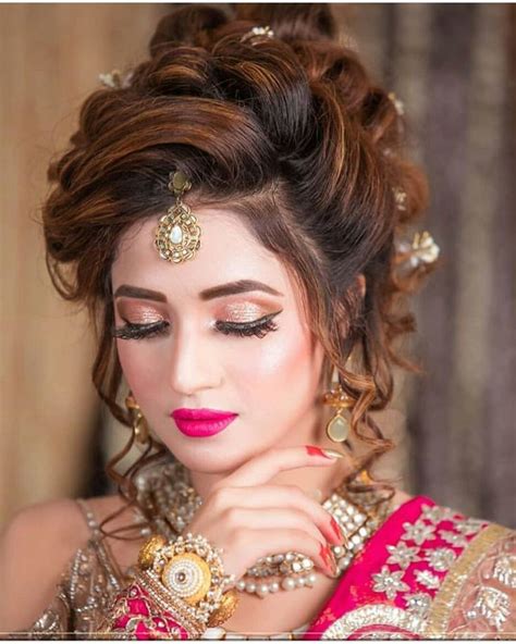 Pin By Humych On Pakistani Bridal Makeup Bridal Hair Buns Bridal